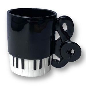 Vintage 1987 Omnibus Music Piano Treble Clef Coffee Mug Cup Glass Drinkware